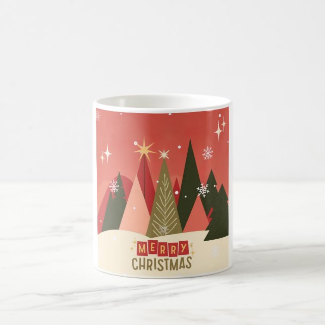 Mug Arbre de Noël rétro/Vintage (Centre)