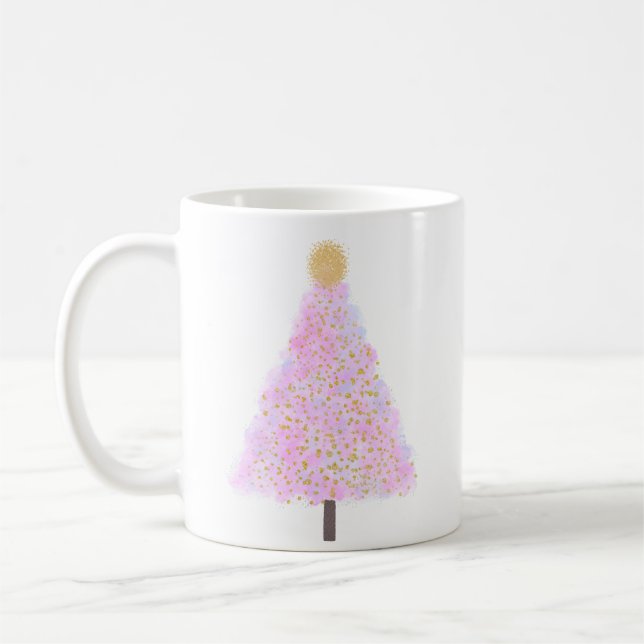 Mug Arbre de Noël rose (Gauche)
