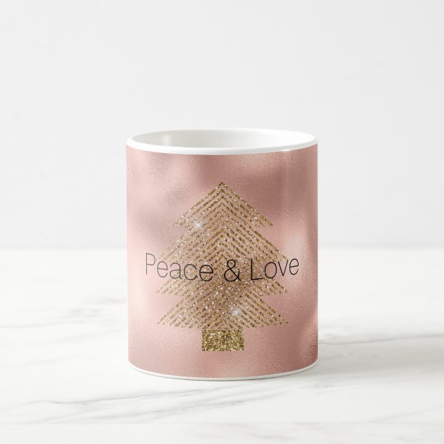 Mug Arbre de Noël rose Gold Glitzy Parties scintillant (Centre)