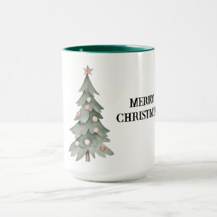 Mug Arbre de Noël rose vif avec étoile