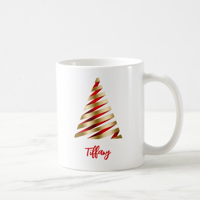 Mug Arbre de Noël rouge et or (Droite)