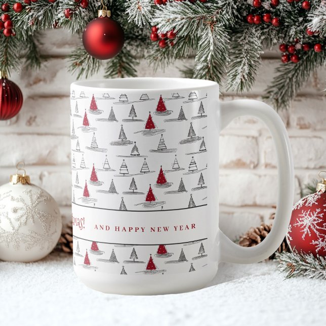 Mug Arbre de Noël rouge Motif#5 ID1009 (Créateur téléchargé)