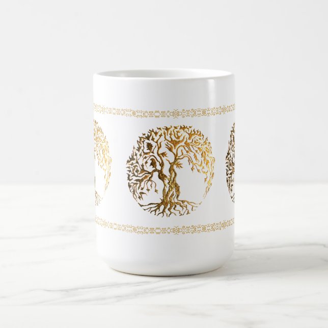 Mug Arbre de vie Mehndi (Or) (Centre)