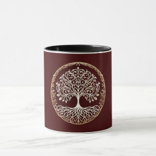 Mug Arbre de vie Rustique rouge foncé celtique