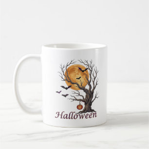 Mug Arbre d'Halloween et citrouille Jack-o'-Lantern