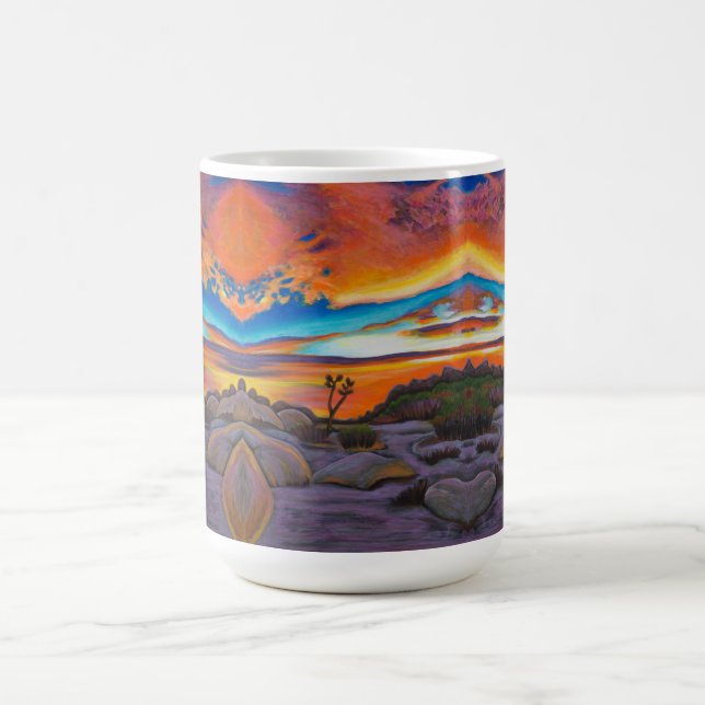 Mug Arbre Joshua au coucher du soleil (Centre)