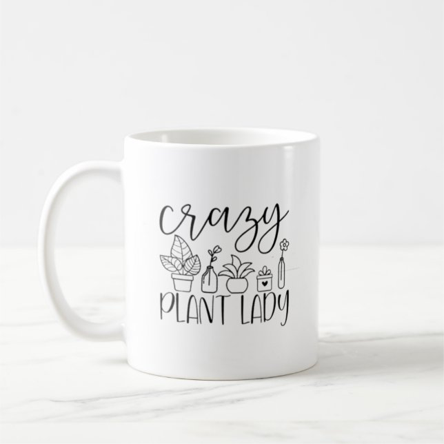 Mug Arbre noir "Dame Plante folle" (Gauche)