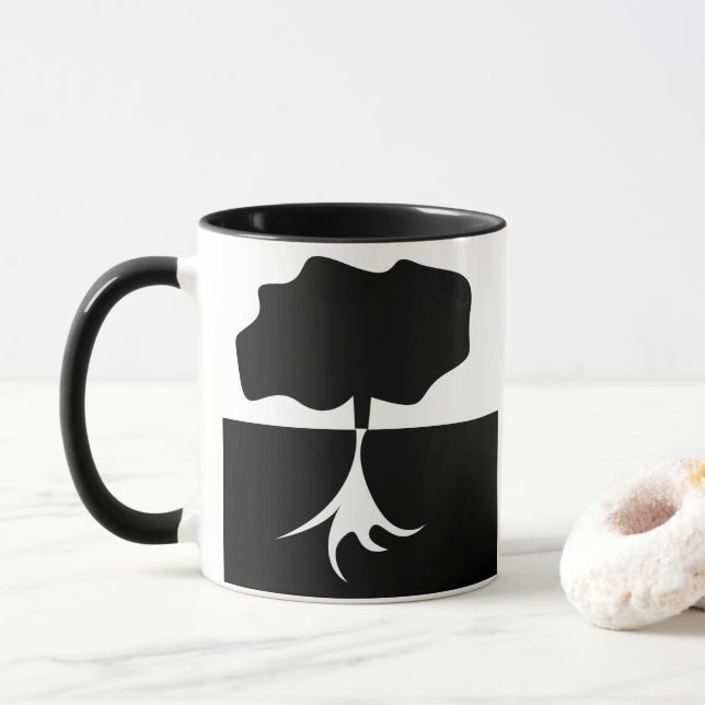 Mug Arbre noir et blanc (Avec donut)