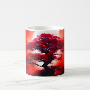 Mug Arbre rouge mystique sous pleine lune