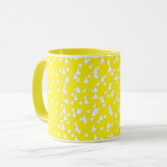 Mug Arbres blancs Jaunes Soleil Combo (Devant gauche)