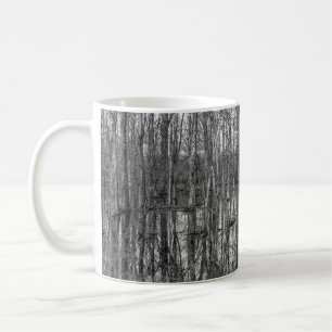 Mug Arbres dans une forêt en noir et blanc. beauté dan