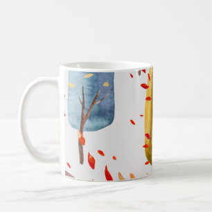 Mug Arbres d'automne : Aquarelle peinte à la main sans