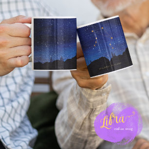 Mug Arbres de la Nuit Étoilée Balance Or Constellation