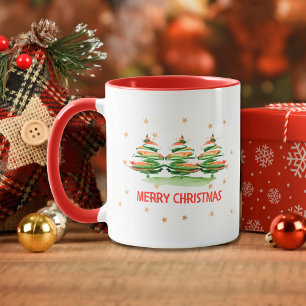 Mug Arbres de Noël aquarelle - Joyeux Noël