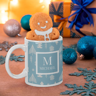 Mug Arbres de Noël avec Monogramme et nom
