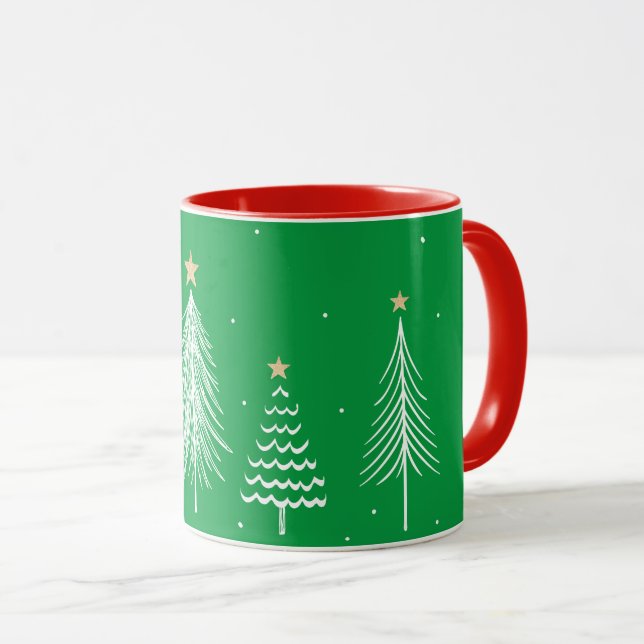 Mug Arbres de Noël blancs (Devant droit)