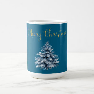 Mug Arbres de Noël bleu blanc