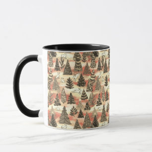 Mug Arbres de Noël et lièvres à neige