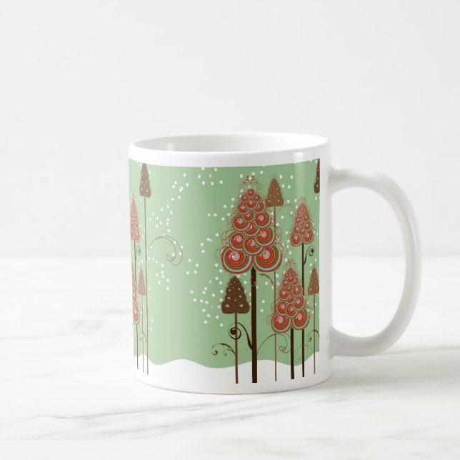 Mug Arbres de Noël fantastiques Neige hiver Wonderland (Droite)