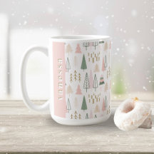 Arbres de Noël minimalistes Sage vert et rose pâle