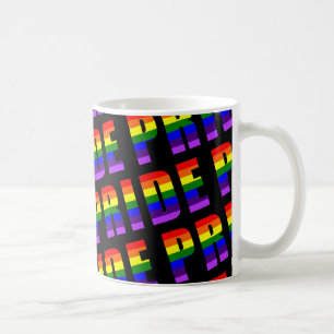 Mug Arc en arc-en-ciel - Art sur couleur noire personn