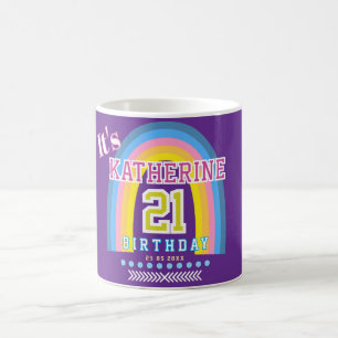 Mug Arc-en-ciel 21 Anniversaire Violet