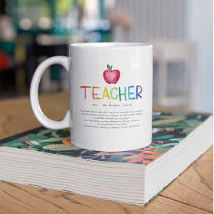 Mug Arc-en-ciel aquarelle moderne Merci enseignant 