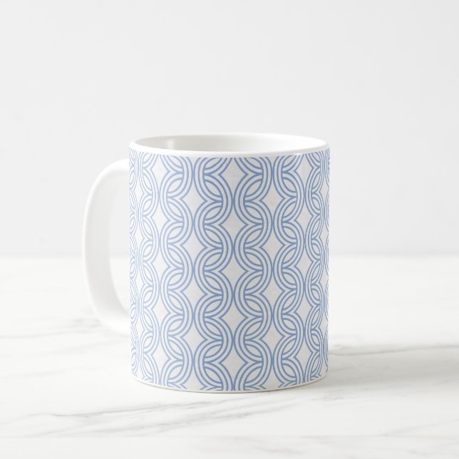 Mug Arc-en-ciel bleu géométrique neutre - arrière - pl (Devant gauche)