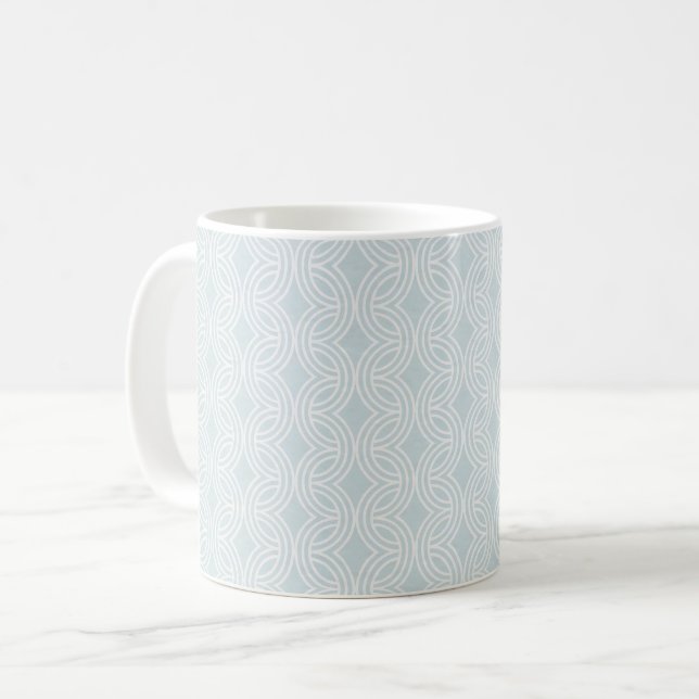 Mug Arc-en-ciel bleu neutre géométrique (Devant gauche)