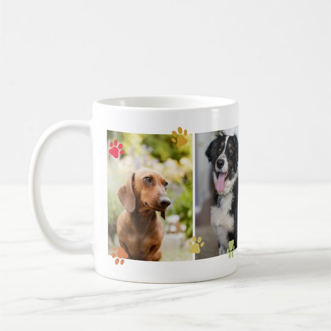 Mug Arc-en-ciel Couleur mignonne Empreintes de pattes  (Gauche)