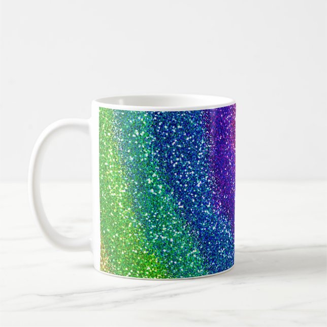 Mug Arc-en-ciel de parties scintillantes (Gauche)