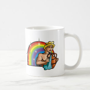 Mug Arc-en-ciel des années 1980 avec Aquarius Man with