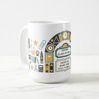 Mug Arch de lycée géométrique rétro personnalisé pour