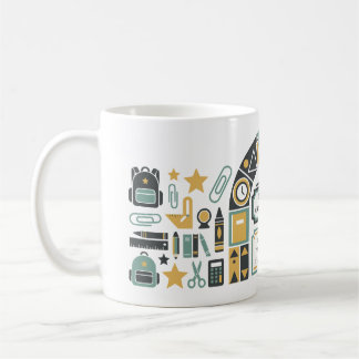 Mug Arch de lycée géométrique rétro personnalisé pour