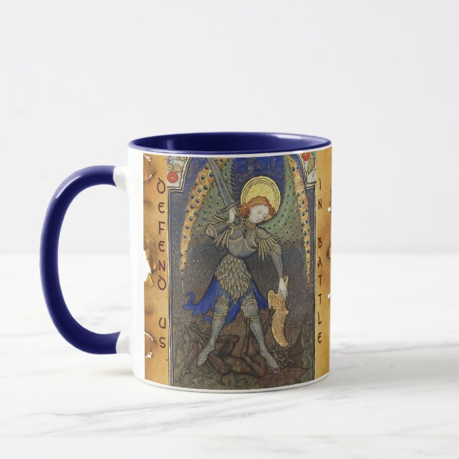 Mug Archange St.Michael Avec Parchemin De Monogramme D (Gauche)