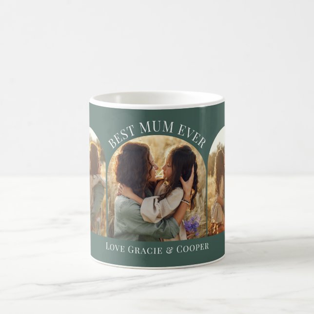 Mug Arche verte élégante multi photo meilleure maman (Centre)