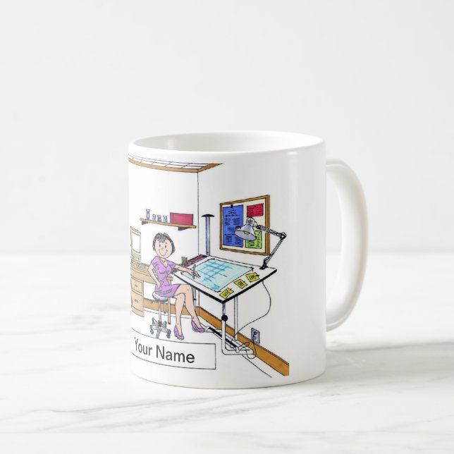 Mug Architecte - ingénieur, femelle (Devant droit)