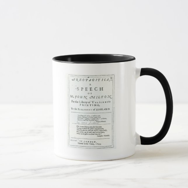 Mug Areopagitica un discours de John Milton (Droite)