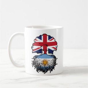 Mug Argentine Argentine Royaume-Uni drapeau des racine
