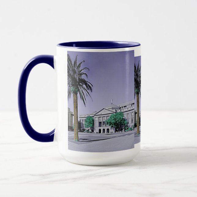 Mug Arizona State Capitol Retro avec touche de couleur (Gauche)