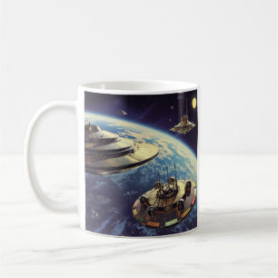 Mug Armada de soucoupes galactiques rétro