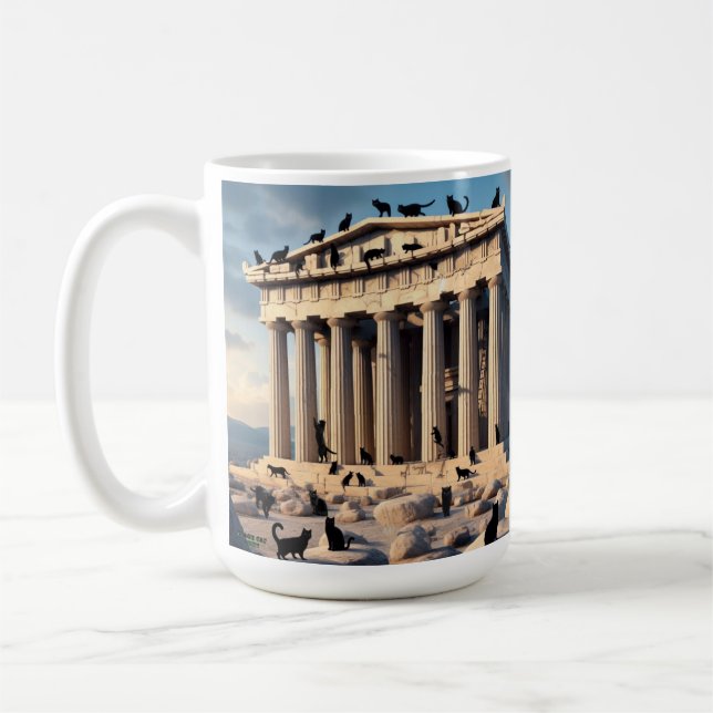 Mug Armée De Chat Noir Au Parthénon (Gauche)