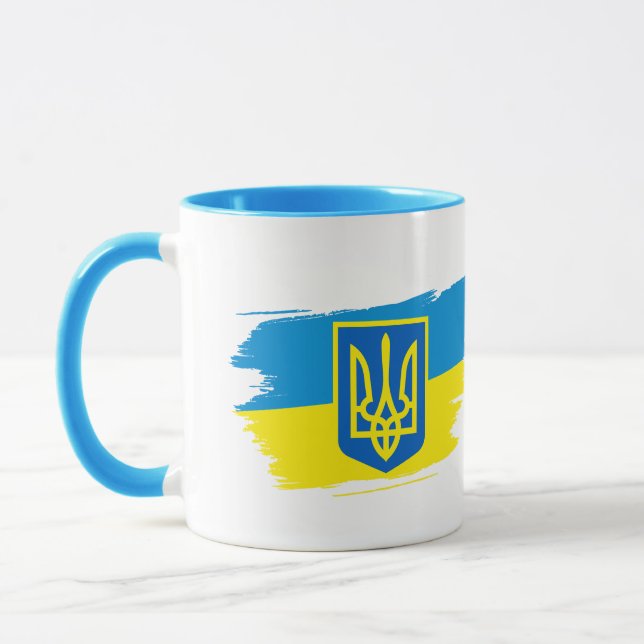 Mug Armoiries de l'Ukraine sur le drapeau de l'État (Gauche)