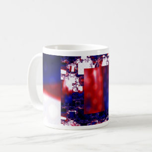 Mug Arrêt   Enveloppement d'art fractal rouge et bleu