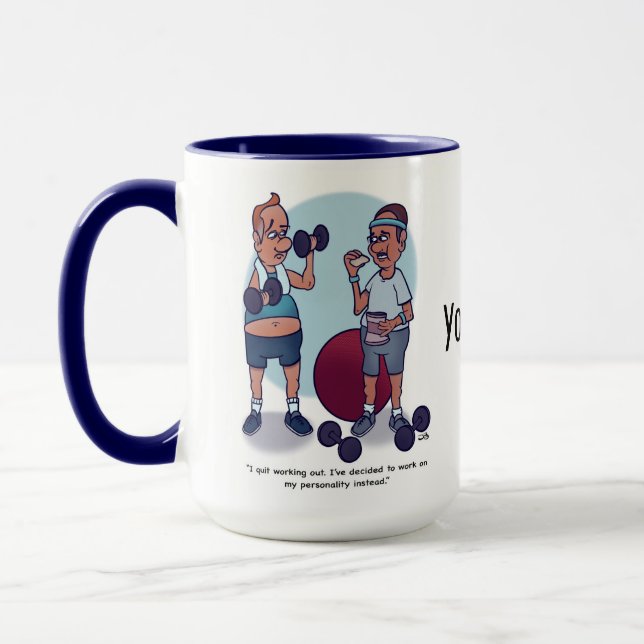 Mug Arrêter de travailler amusant (Gauche)
