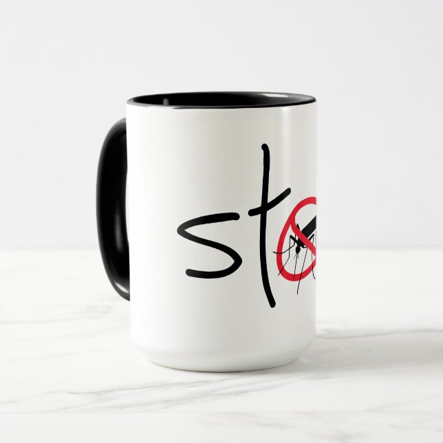 Mug Arrêtez le paludisme, la zika ou la dengue. Virus, (Devant gauche)