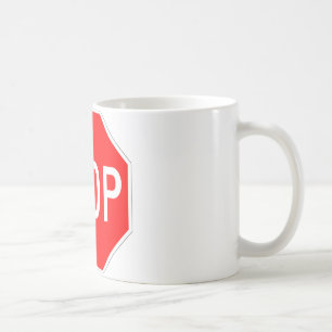Mug Arrêtez le signe personnalisable