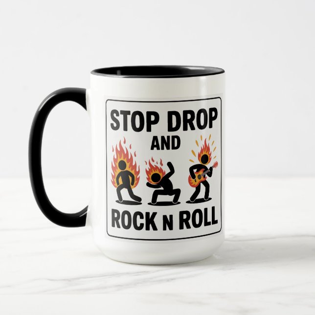 Mug Arrêtez, Tombez et Roulez n Faites du Rock – En ca (Gauche)