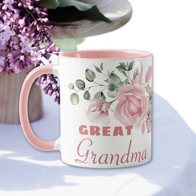 Mug Arrière-grand-maman Année de création Roses roses  (Créateur téléchargé)