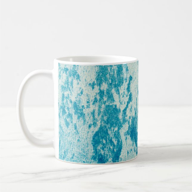 Mug Arrière - plan bleu texturé en tissu dense. Con (Gauche)